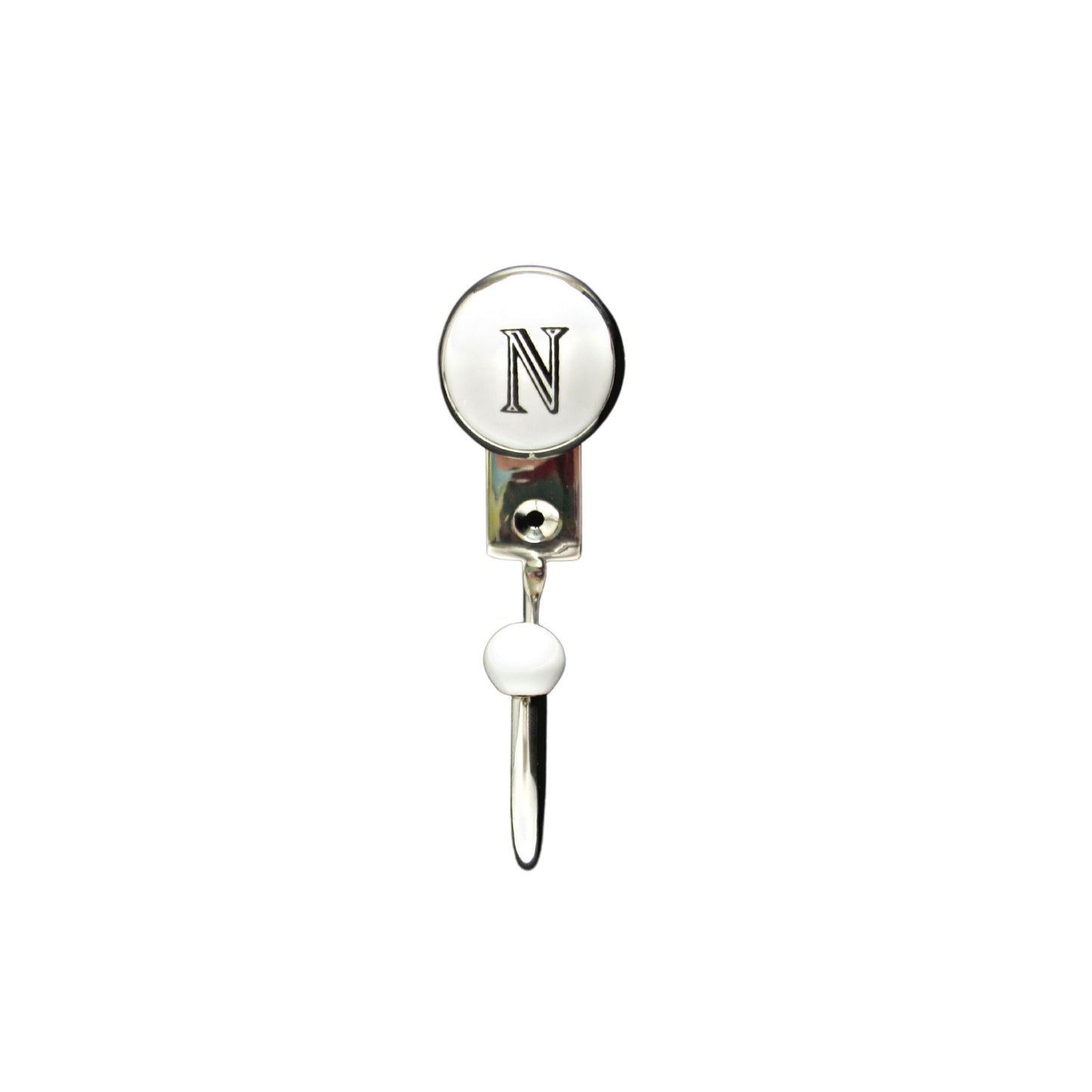 Alphabet Wall Hook Letter N Shiny Nickel