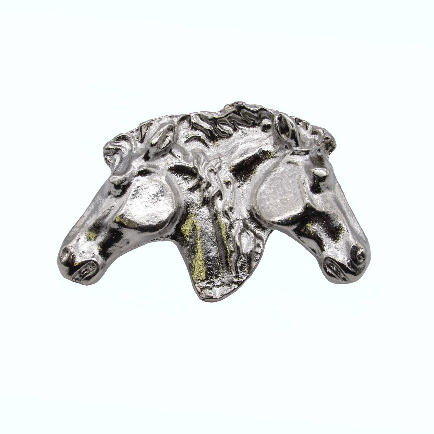 Dual Horse Heads Nickel Cabinet Knob