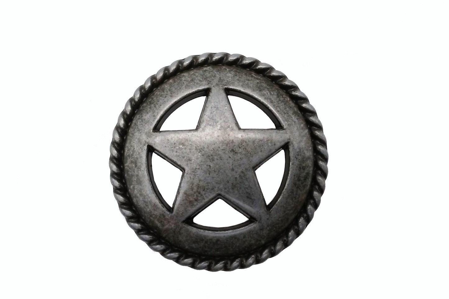 Star with Rope Edge Pewter Ox Cabinet Knob