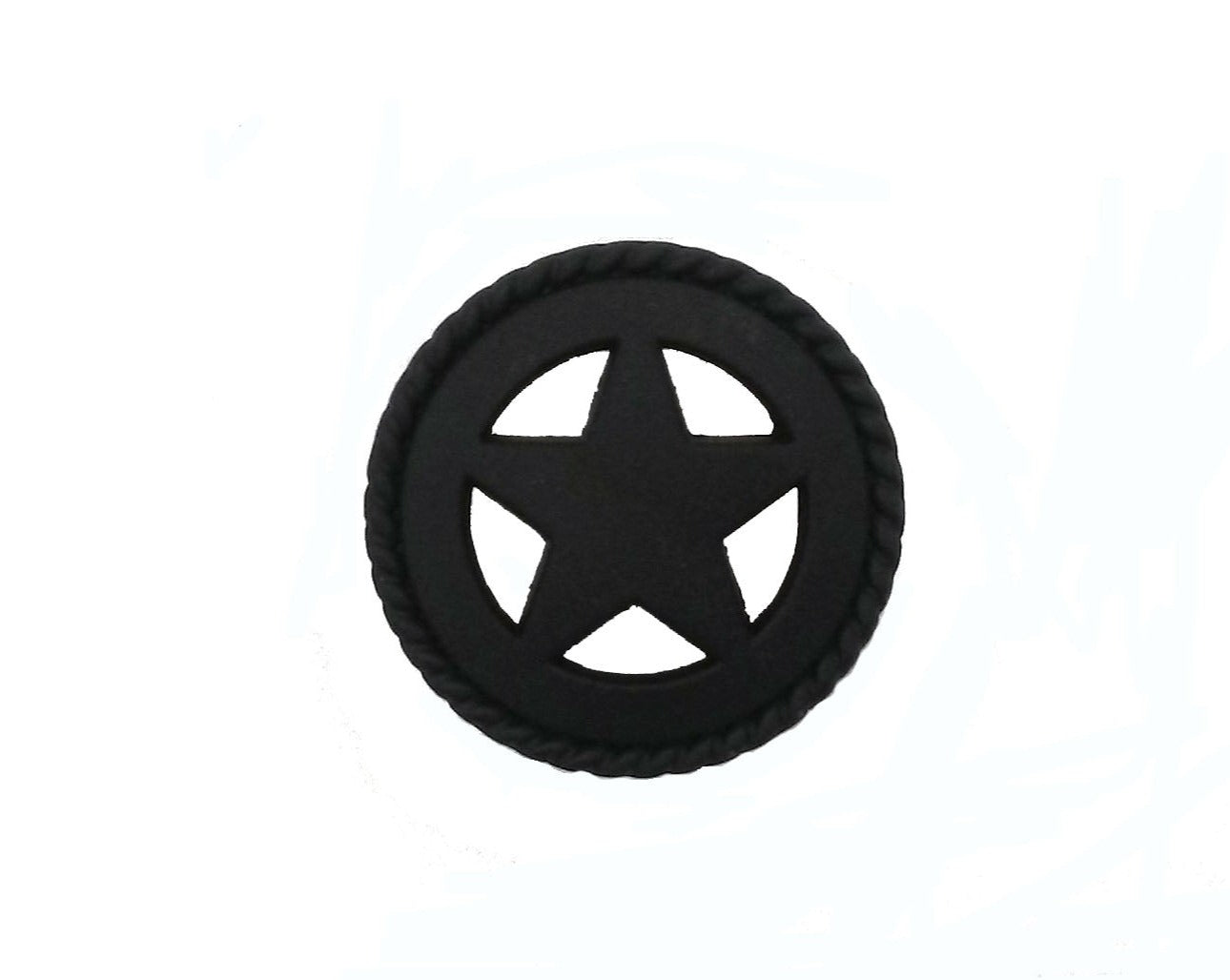 Star with Rope Edge Matte Black Cabinet Knob