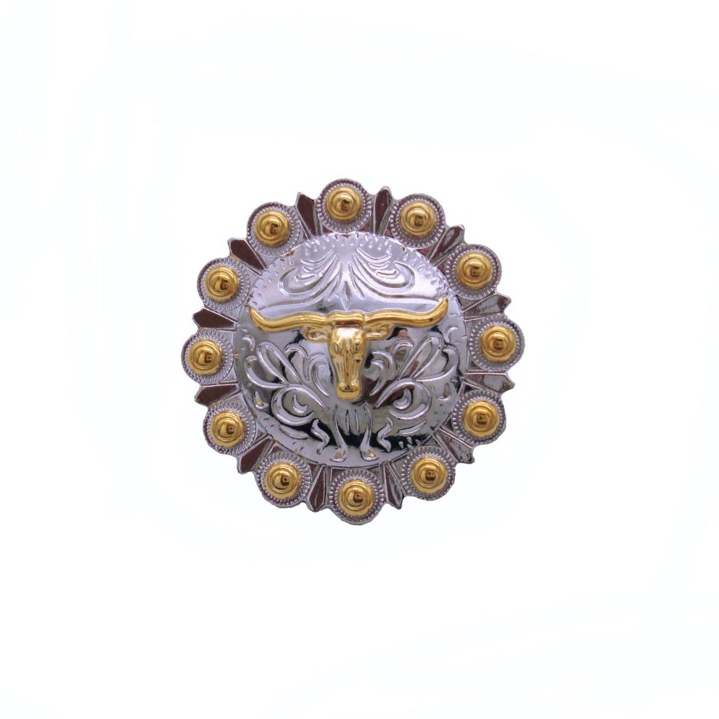 Steer in Round Nickel/Gold Cabinet Knob