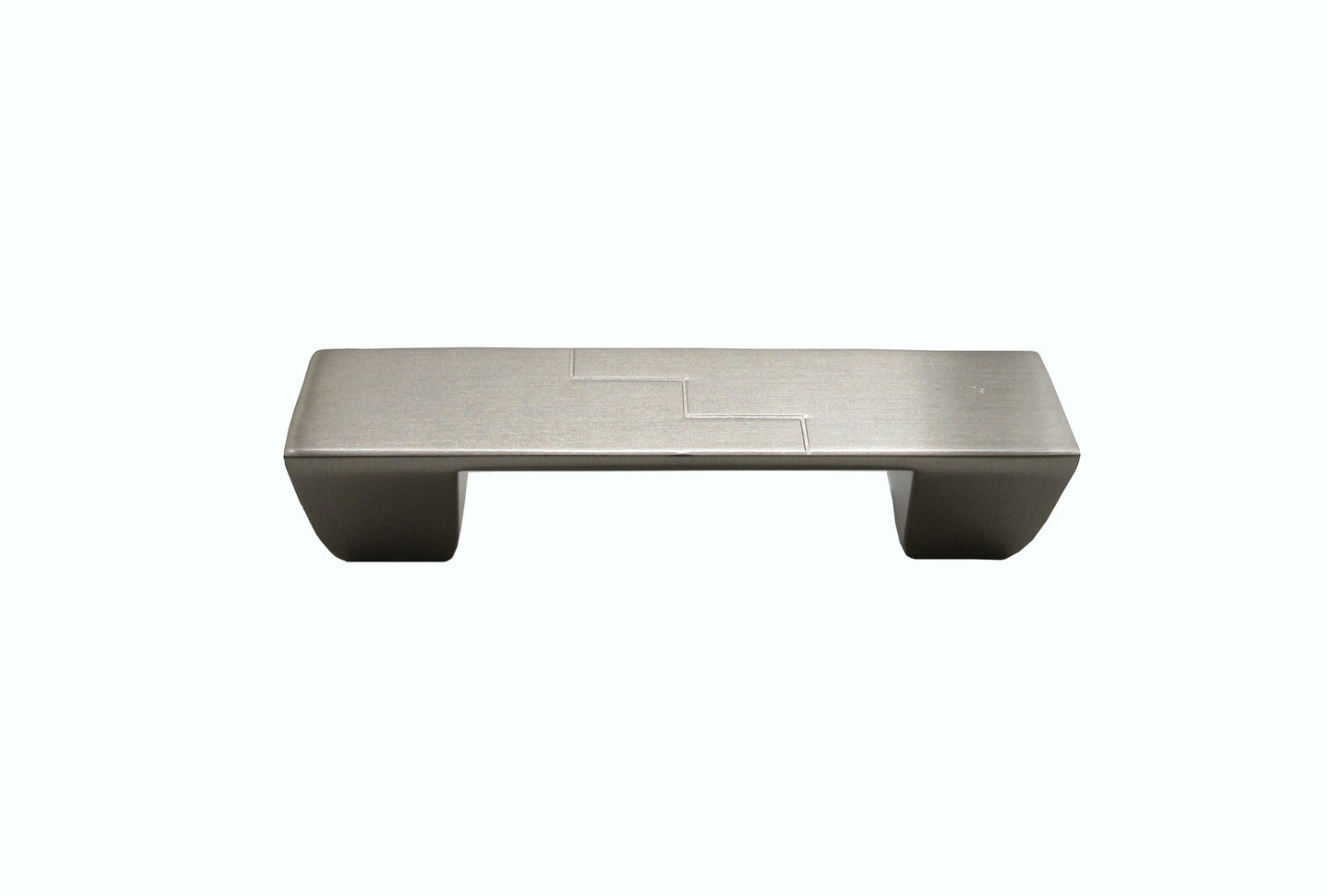 Geometric Rectangle Center Zig Zag 3-In Center to Center Satin Nickel Cabinet Pull