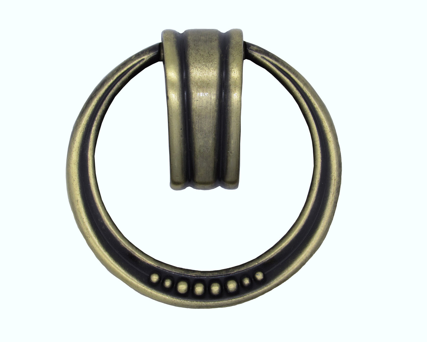 Beaded Elegance Satin Brass Ring Cabinet Pull