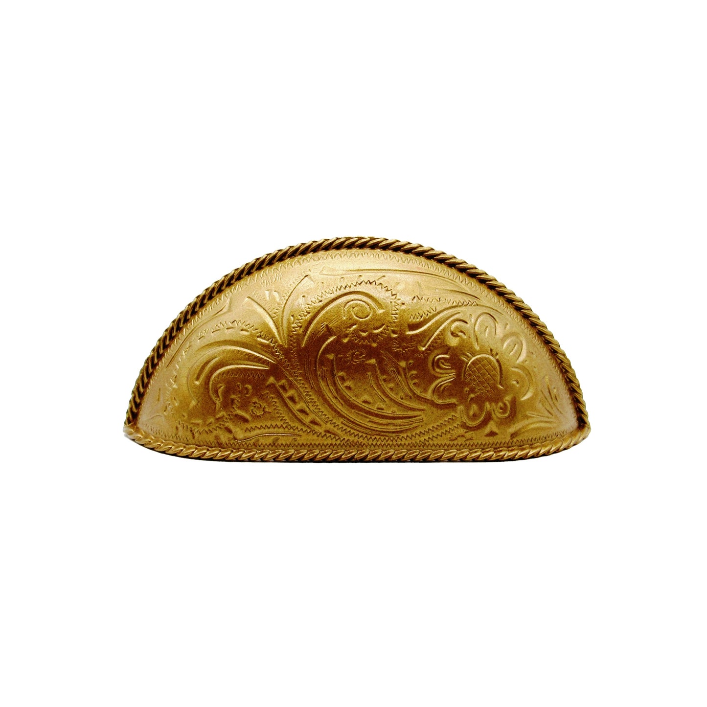 Engraved Flower Lux Gold 3-In Centers Cabinet Cup Pull