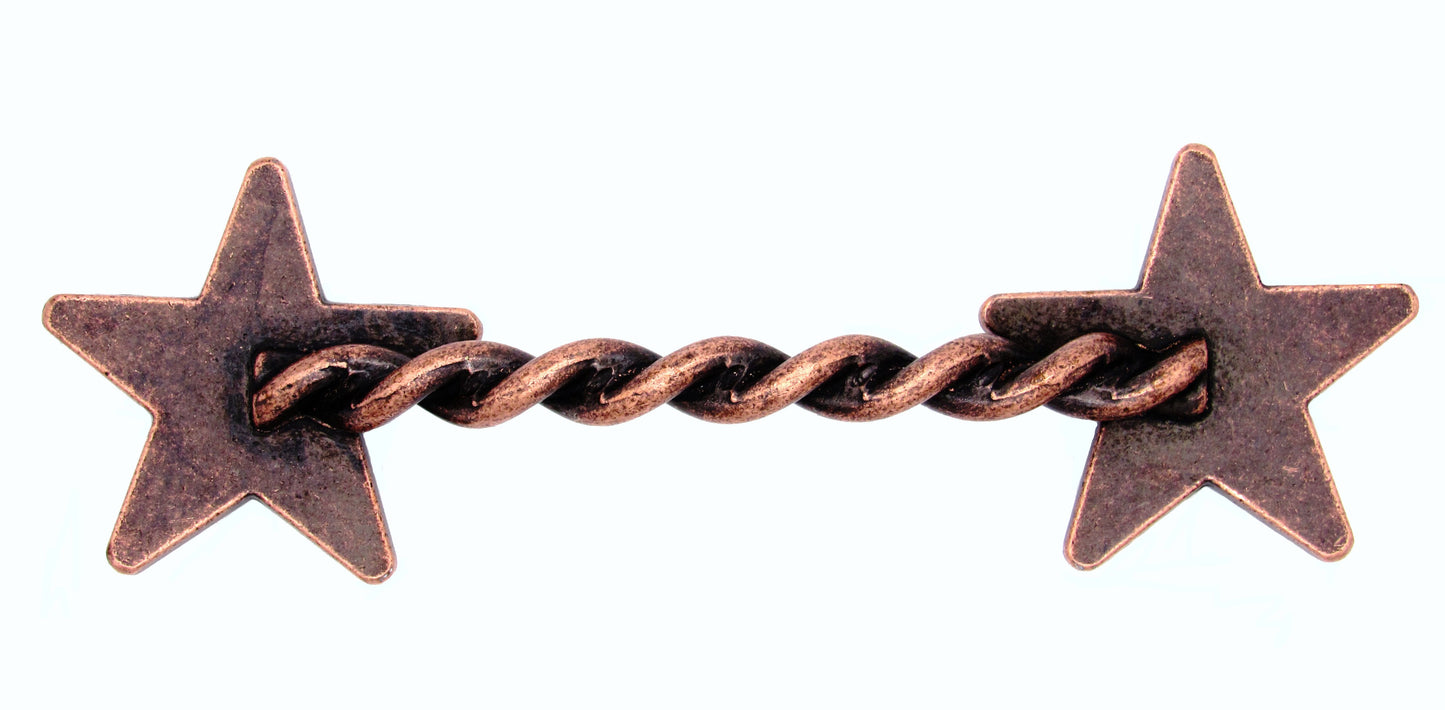 Rope Star 3-1/4-in Center to Center Copper Ox Cabinet Pull