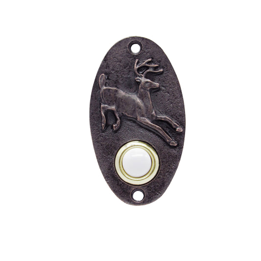 Oval Running Whitetail Oil Rubbed Bronze Doorbell