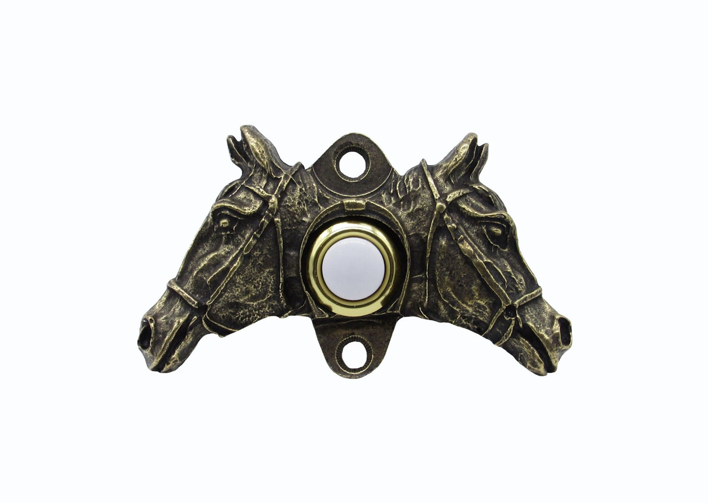 Double Horsehead Brass Ox Doorbell