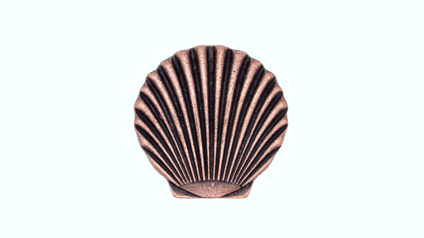 Scallop Seashell Copper Ox Cabinet Knob