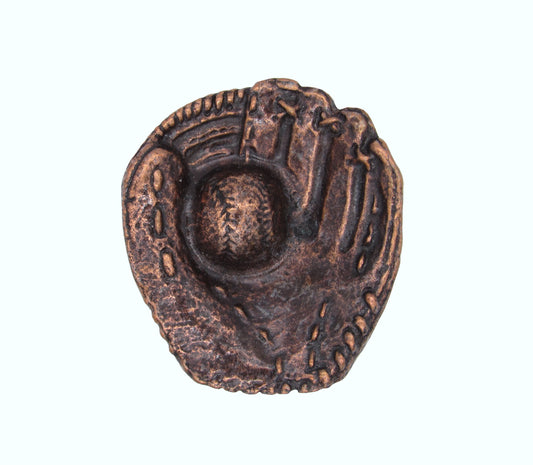 Baseball Glove with Ball Copper Ox Cabinet Knob