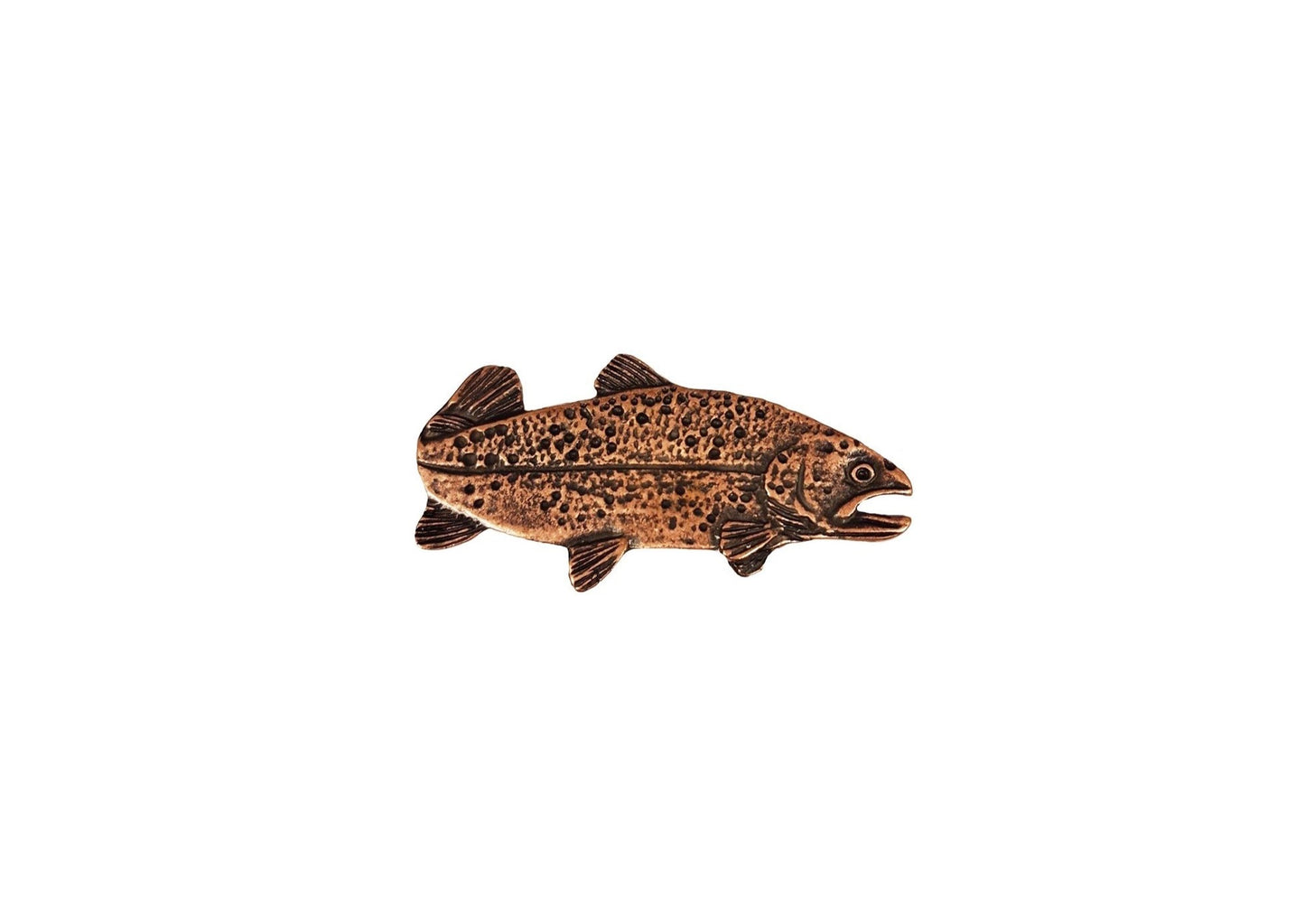 Trout Right Facing Copper Ox Cabinet Knob