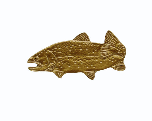 Trout Left Facing Lux Gold Cabinet Knob