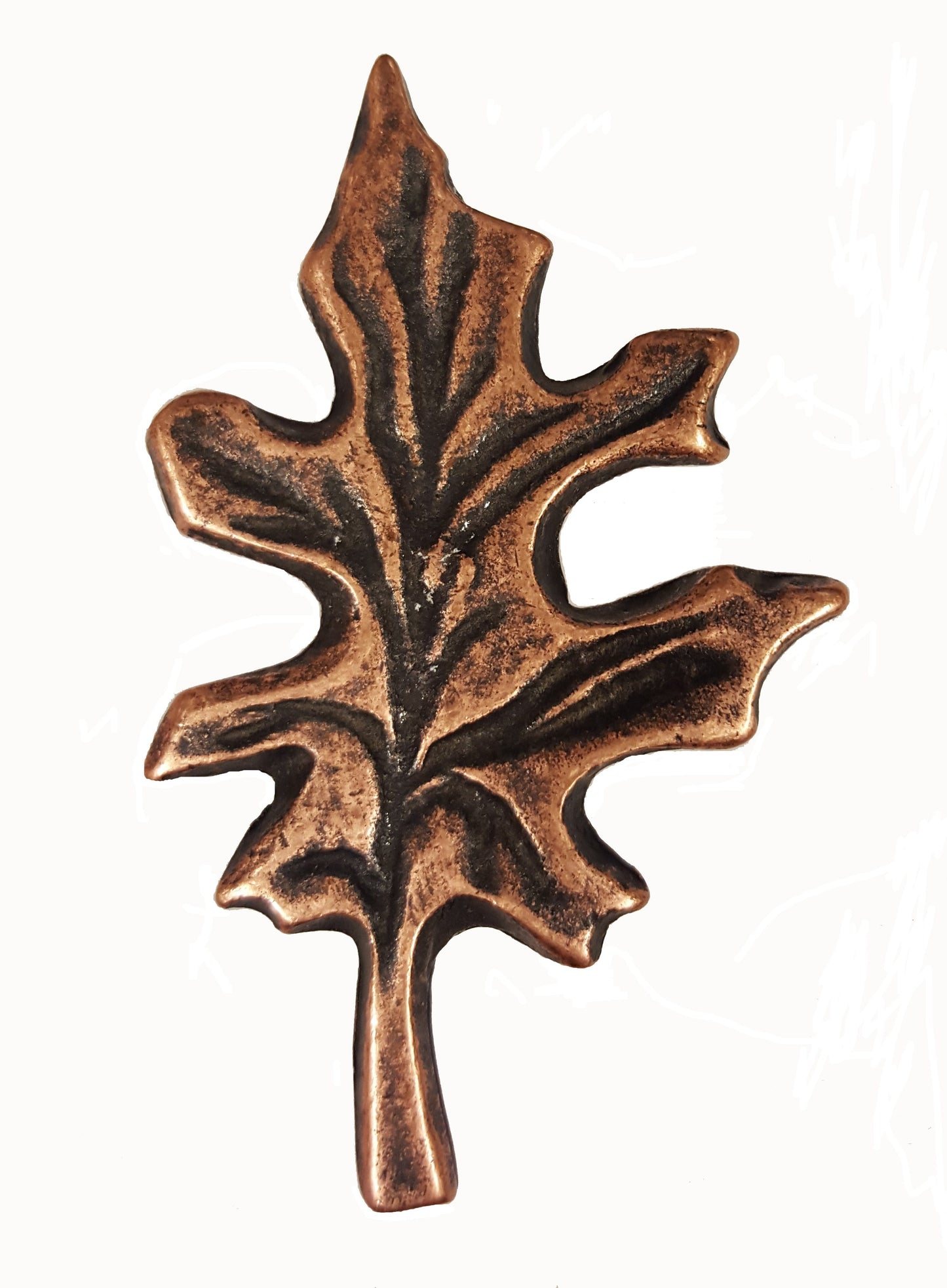 Oak Leaf Copper Ox Cabinet Knob