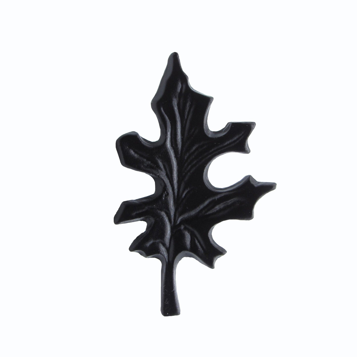 Oak Leaf Matte Black Cabinet Knob