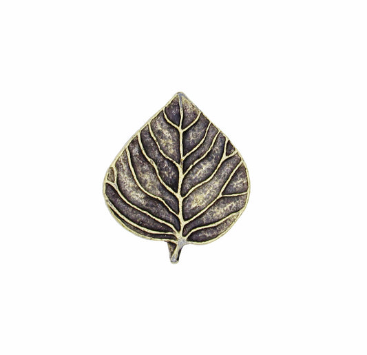 Aspen Leaf Brass Ox Cabinet Knob