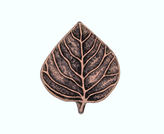 Aspen Leaf Copper Ox Cabinet Knob