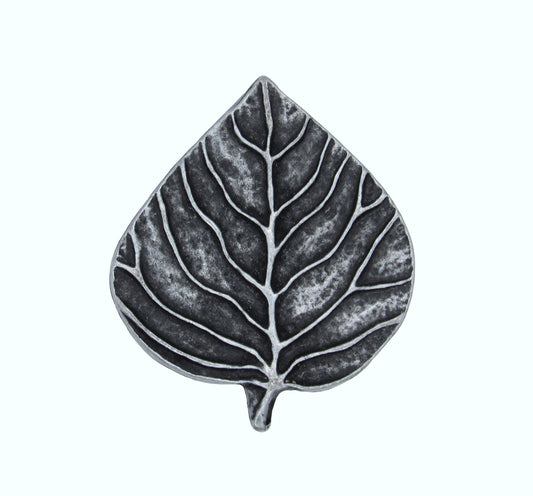 Aspen Leaf Pewter Ox Cabinet Knob