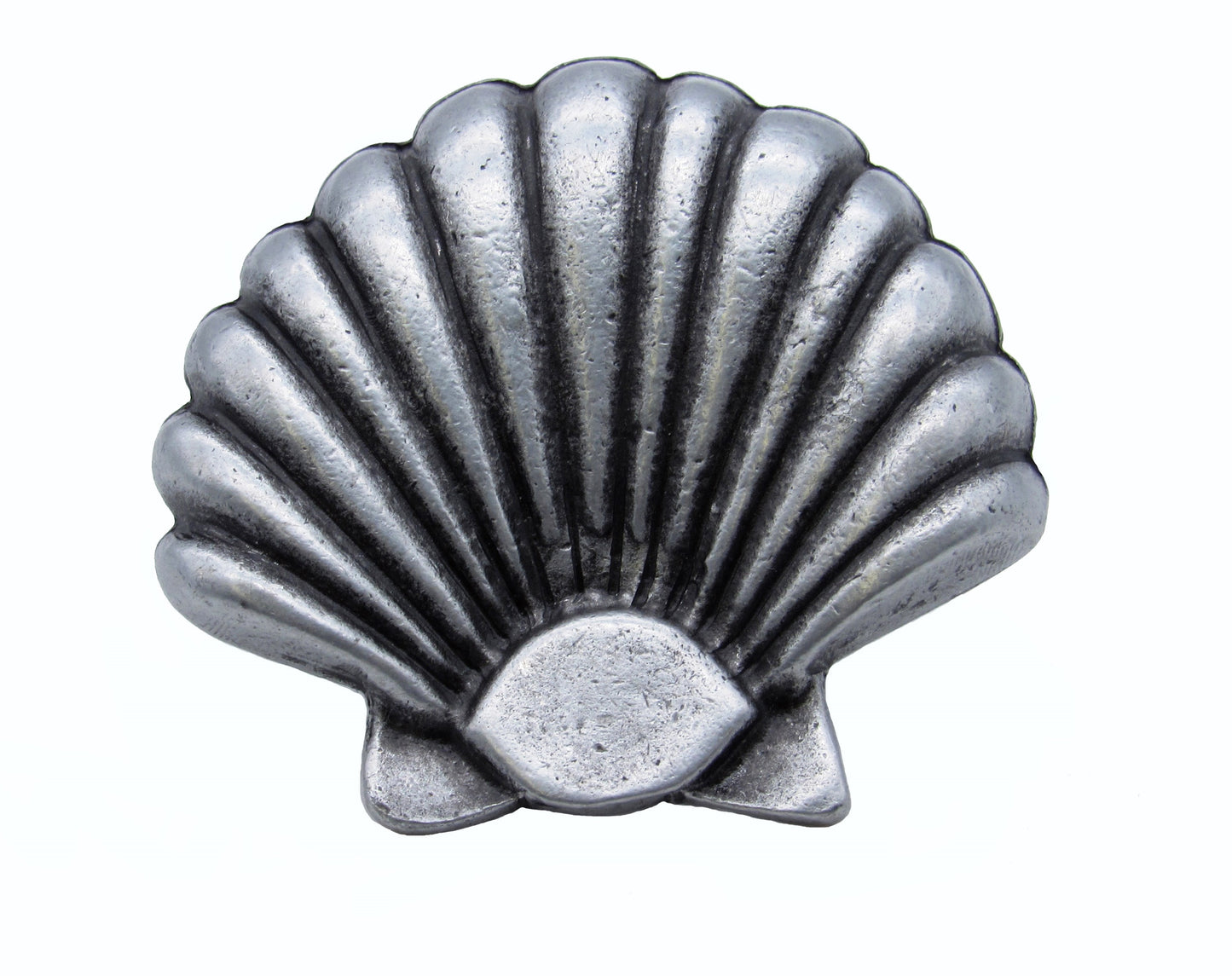 Large Seashell Pewter Ox Cabinet Knob