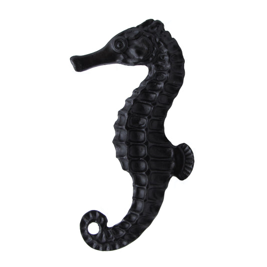 Seahorse Left Facing Matte Black Cabinet Knob