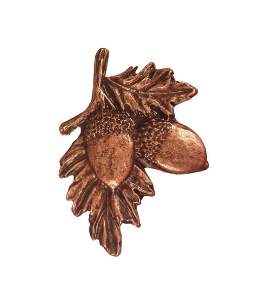 Acorns on Branch Copper Ox Cabinet Knob