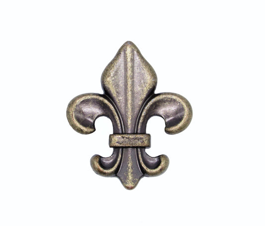 Fleur De Lis Brass Ox Cabinet Knob