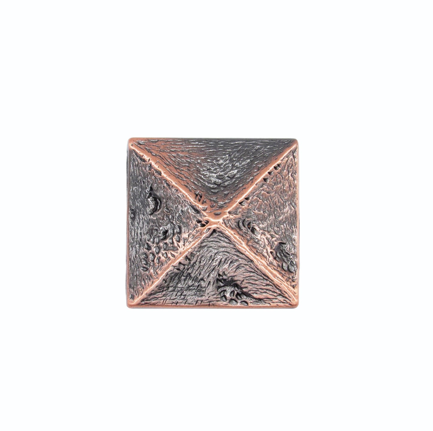 Rustic Pyramid Satin Copper Ox Cabinet Knob