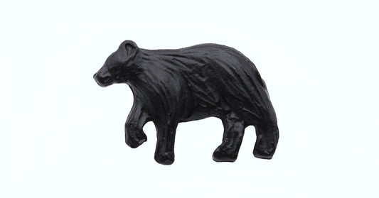 Bear Left Facing Matte Black Cabinet Knob