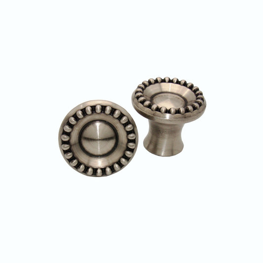 Beaded Elegance Satin Nickel Cabinet Knob