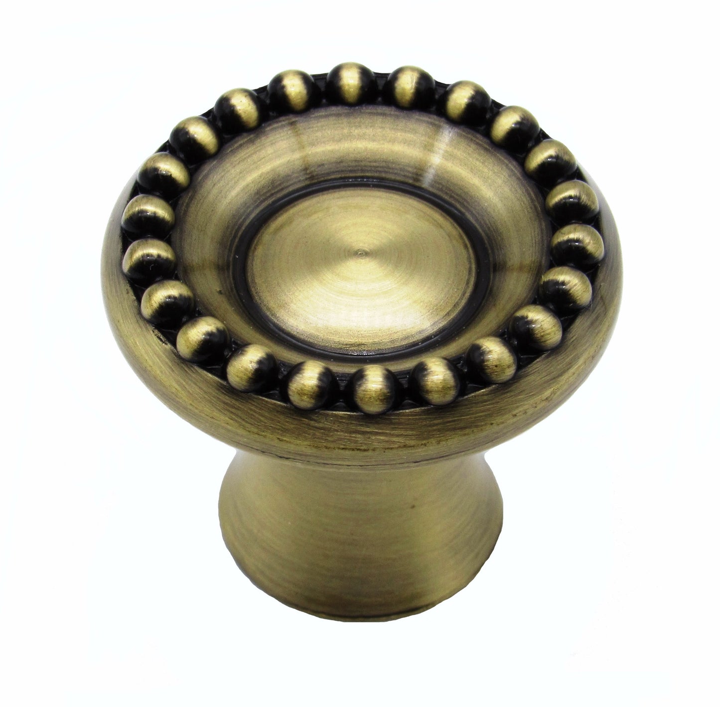 Beaded Elegance Satin Brass Cabinet Knob