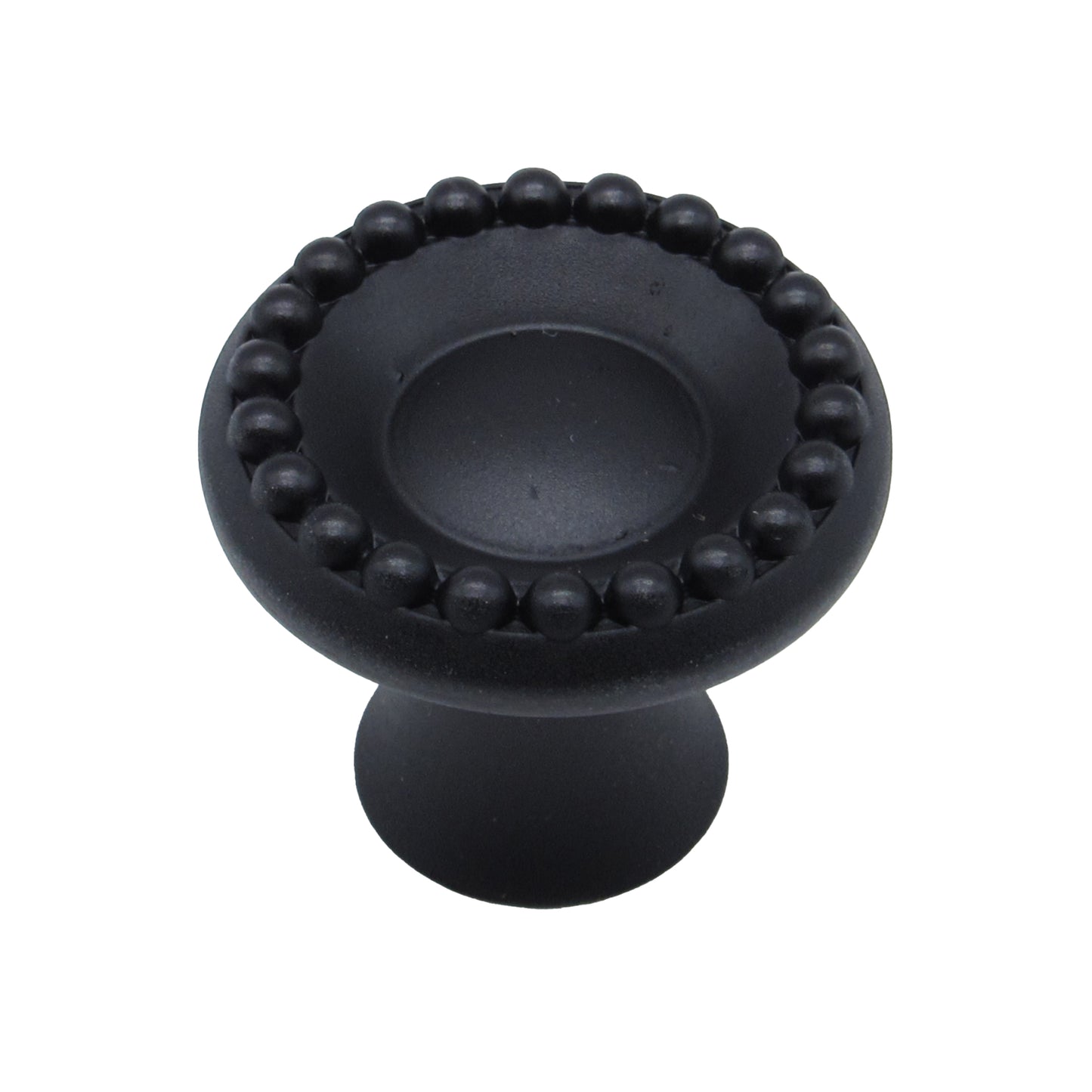 Beaded Elegance Matte Black Cabinet Knob