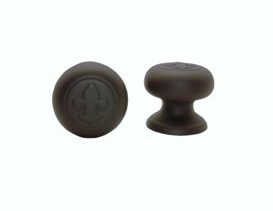 Fleur De Lis Round  Oil Rubbed Bronze Cabinet Knob