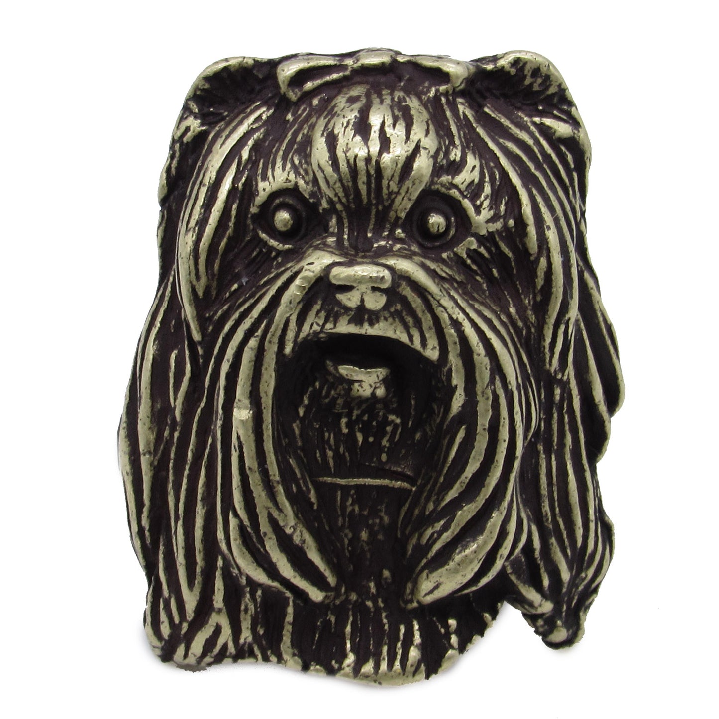 Yorkshire Terrier Brass Ox Cabinet Knob