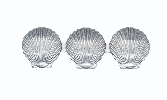 Triple Scallop Seashell 3-1/16-in Center to Center Nickel Cabinet Pull