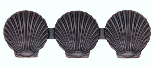 Triple Scallop Seashell 3-1/16-in Center to Center Oil Rubbed Bronze Cabinet Pull