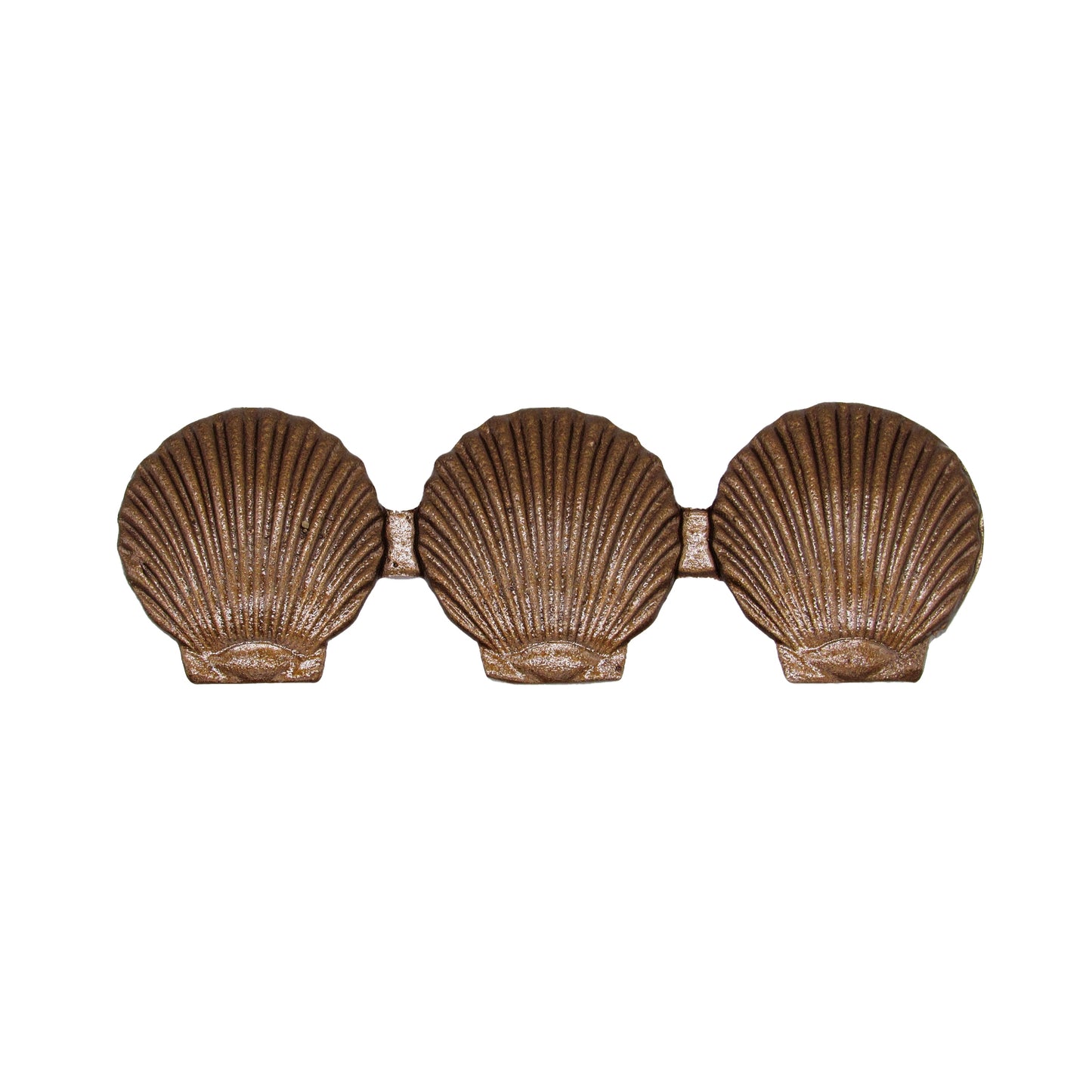 Triple Scallop Seashell 3-1/16-in Center to Center Lux Bronze Cabinet Pull