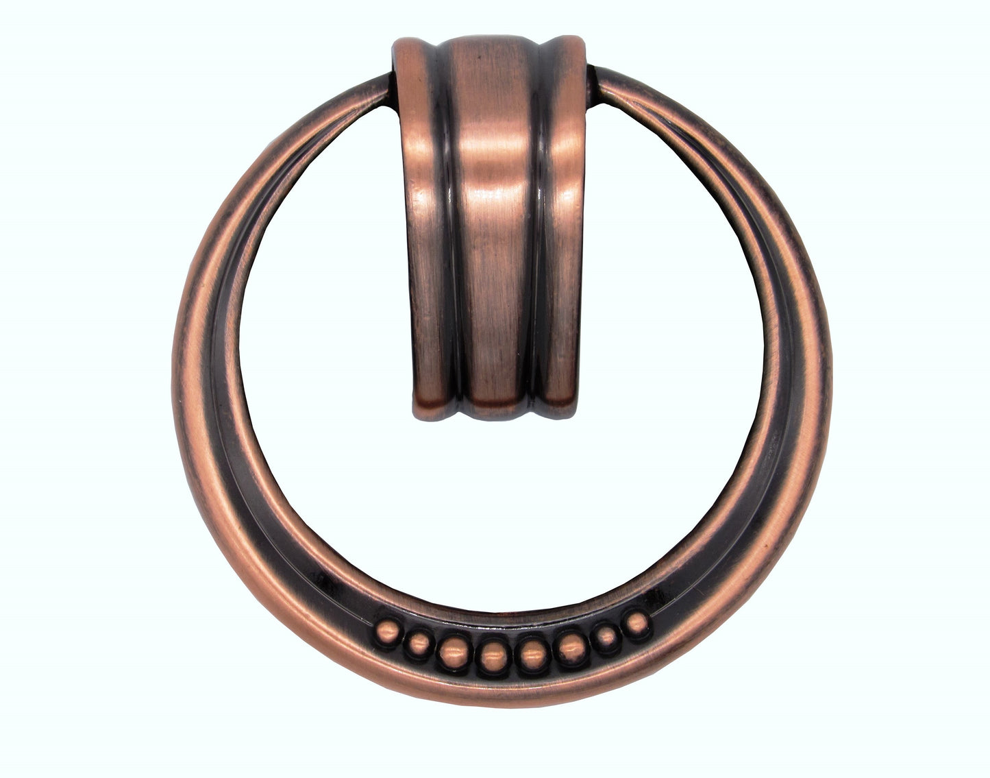 Beaded Elegance Satin Copper Ox Ring Cabinet Pull