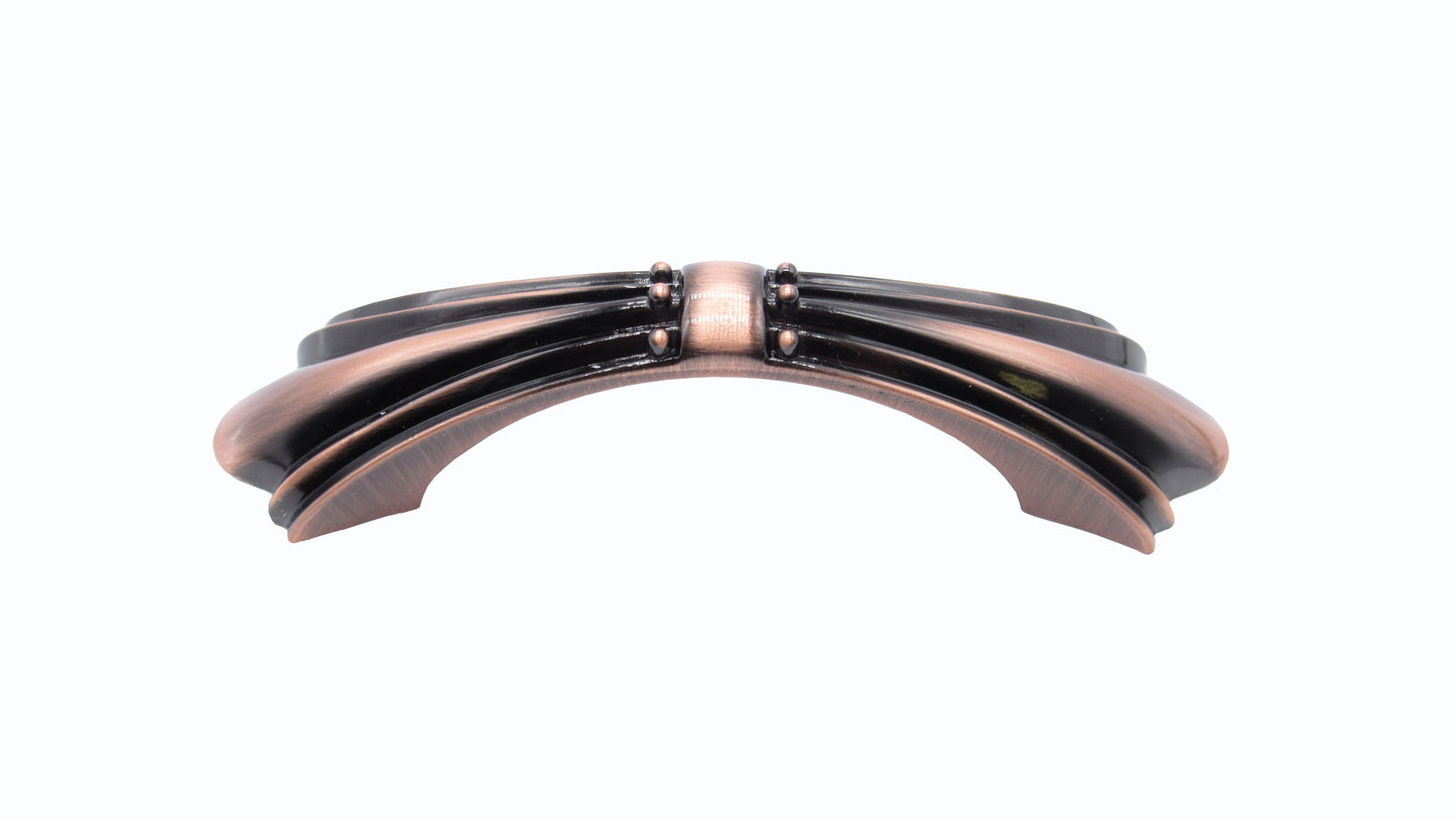 Beaded Elegance Dual Mount 3-in or 3-3/4-in Center to Center Satin Copper Ox Arch Cabinet Pull