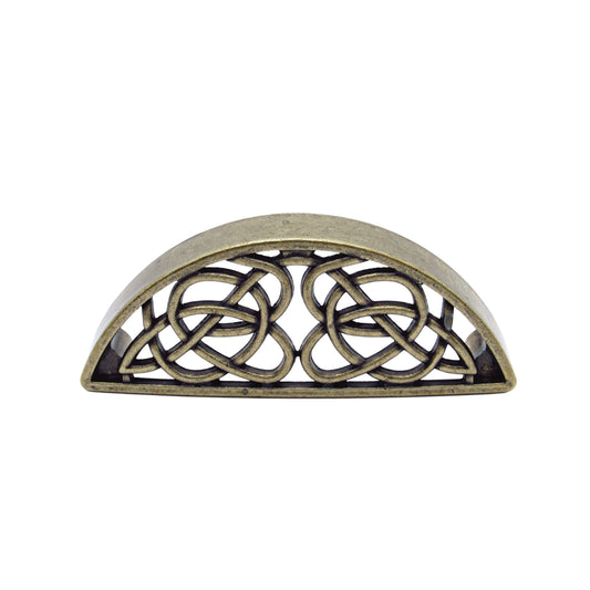 Celtic Style 3 13/16" Center to Center Brass Ox Cabinet Cup Pull
